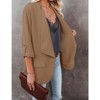 Womens Casual Blazer Jackets Roll Up Long Sleeve Open Front Jacket Loose Fit Longline Blazer Work Office Business Blazers - 4 of 4