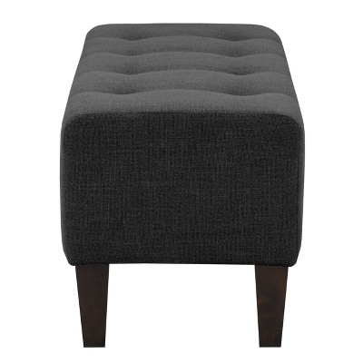 Rosewell Dark Grey Fabric 53" Button-Tufted Bedroom Bench