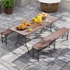 Tangkula 3 Piece Folding Picnic Table Set w/ 6 ft Table & 2 Benches for Yard Camping - 2 of 4