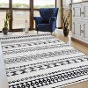 Washable Boho Geometric Rug Non Slip Low Pile Rug Soft Throw Floor Cover Foldable Indoor Carpet for Living Room Bedroom Playroom Nursery - 2 of 4