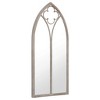 Aghana Digitals Rustic Beige Gothic Arch Wall Mirror, 27.6x11.8in Iron & Glass Indoor Decor with - 3 of 4