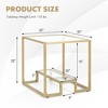Costway 22'' 2-Tier Sofa Side Table Square Metal Frame for Living Room Bedroom Bronze - 4 of 4