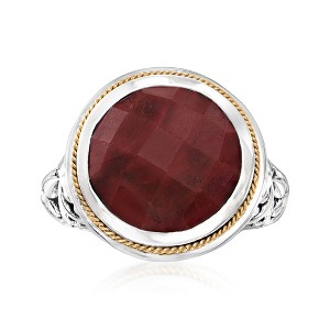 Ross-Simons Balinese 15.00 Carat Ruby Ring in 18kt Yellow Gold and Sterling Silver - 1 of 4