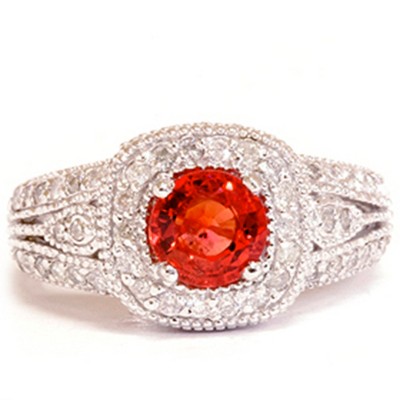 Pompeii3 1 3/4ct Vintage Halo Diamond Ring 14K White Gold