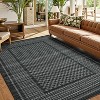 Washable Checkered Waffle Print Rug Non Slip Low Pile Rug Soft Contemporary Throw Floor Cover Foldable Indoor Carpet for Living Room Bedroom Playroom - 2 of 4