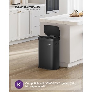 13 Gallon Automatic Trash Can - Motion Sensor & Touch Open, Stainless Steel, Soft-Close Lid, Includes 15 Bags - 1 of 4