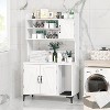 51.1 inch large Litter Box Enclosure with Platform and  4 Layer Storage Shelves,Hidden Cat House & Washroom Cabinet - 4 of 4
