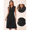 Allegra K Women's Sleeveless Casual V Neck Button Pleated Midi Dress - 2 of 4