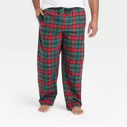 Men's Big & Tall Plaid Flannel Lounge Pajama Pants - Goodfellow & Co™ Green 5XL