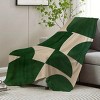 Green & Beige Minimalist Flannel Throw Blanket - All-Season Cozy Sofa & Bed for Home, Travel, Camping, Office - Perfect Gift for Men, Women - 4 of 4