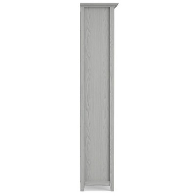 Fog Grey Solid Wood Adjustable 5-Shelf Bookcase