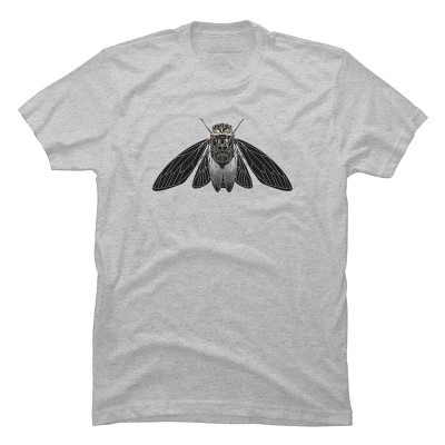 Men's Design By Humans Monochrome Cicada By Realkey T-Shirt