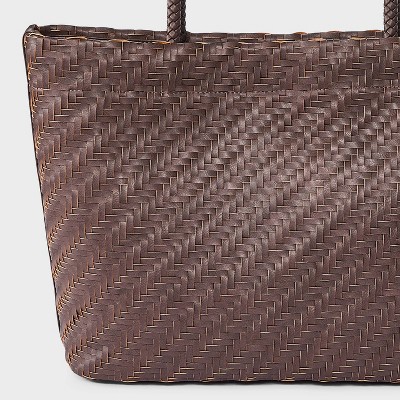 A New Day Woven Tote Bag - A New Day™ Elusive Brown — фото 5