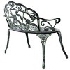 Antique Aluminum Bench Patio Garden Chair Porch Cast for Outdoor Green - 3 of 4