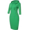 3/4 Sleeve Dresses for Women Pocket Knee Length Sweatshirt Pullover Hoodie Dress - 2 of 4