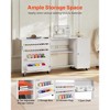 Folding Sewing Table with Cabinet, Wheels, Wooden Pegs, Storage Trays & Shelf, Magnetic Door, Craft Station & Side Desk, White - 2 of 4