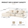 114" Modern L-Shaped Modular Sectional Sofa for Living Room, Flannelette Fabric 3-Seater Couch with Deep Seat, Boneless Design, No Assembly - 4 of 4