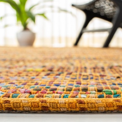 Hand-Tufted Yellow Cotton Rectangular Kids Area Rug 4' x 6'