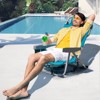 VisioGear Outdoor Portable Chairs, Folding Beach Chair with Side Pouches, Foldable Camping Chair with Headrest, Mint Green, 24.8"*25.6"*32.28" - 4 of 4