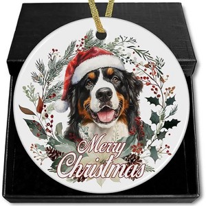Lomsoe Dog Christmas Ceramic Ornaments Decor Dogs Themed Merry Christmas Tree Haning Ornaments Decorations for Girl Pet Lovers, 3x3in - 1 of 1