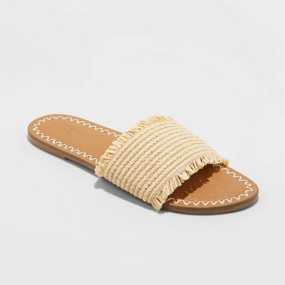 woven slide sandals
