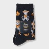 Women's Western Skeleton Halloween Cozy Crew Socks - Hyde and EEK! Boutique™ Black/White/Orange 4 - 10 - 2 of 3