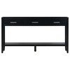 59" Farmhouse Console Table with 3 Drawers,Bottom Shelf & Iron Handles for Entryway,Living Room,Hallway-Baofuwish - 3 of 4