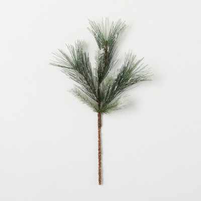 Artificial Flocked Mixed Pine Stem Green 22"H