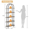 71" Arched Bookshelf 5 Tier Bookcase Open Bookshelf with Metal Frame Plant Stand Freestanding Display Rack - 2 of 4