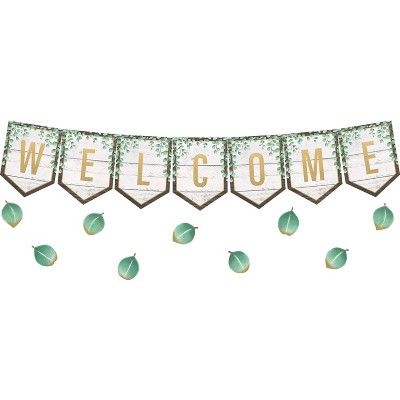Teacher Created Resources Eucalyptus Pennants Welcome Bulletin Board Set (TCR8472)