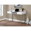 Vynxaria Modern 48" White Laminate Computer Desk Grey Metal Frame Storage Drawers for Home Office Laptop Work - 2 of 4