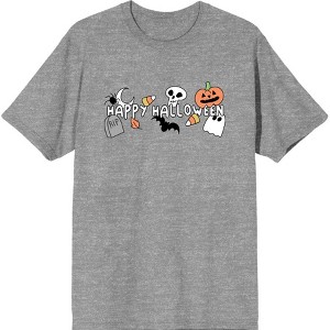 Kids Halloween Cartoon Icons Adult Crew Neck Short Sleee Tee - 1 of 2