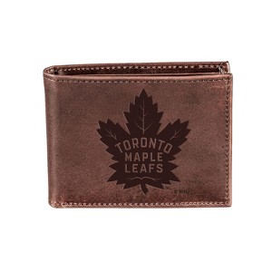 Evergreen NHL Toronto Maple Leafs Brown Leather Bifold Wallet Officially Licensed with Gift Box - 1 of 1
