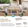 4/6 Piece Patio Sofa Sets With Coffee Table, 2 Chairs, Loveseat, 4 Cushions And Pillows, Woven Rope Conversation Set For Porch Backyard - 2 of 4
