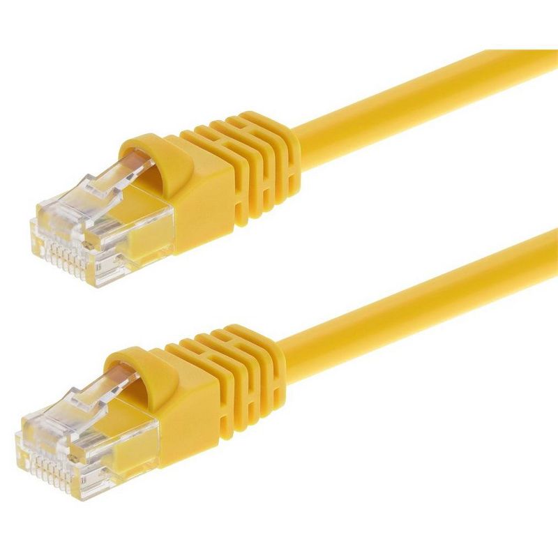 Monoprice Cat5e Ethernet Patch Cable - 25 Feet - Yellow | Network Internet Cord - RJ45, Stranded, 350Mhz, UTP, Pure Bare Copper Wire, 24AWG, 1 of 7