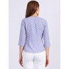 INSPIRE CHIC Women's Polka Dots 3/4 Sleeve Casual Button Front Shirt - 4 of 4