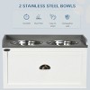 Elevated Dog Feeding Station with Storage Drawer,2 Stainless Steel Bowls,Pet Food Cabinet for Large Dogs-LAOTIES - 4 of 4