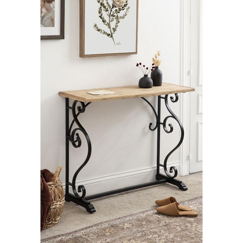 Kate and Laurel Wyldwood Rectangle Wood Console Table, 13x36x30, Black, 6 of 10