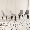 CAVINAS Modern PU Leather Dining Chairs, Set of 4 Kitchen Chair with Curved Backrest and Black Metal Legs - 2 of 4