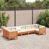 vidaXL 7 Piece Patio Sofa Set with Cushions - Wax Brown - 3 of 4
