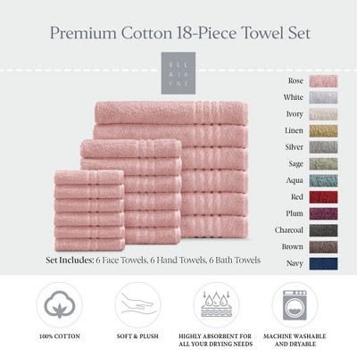 Ella Jayne Luxury 18 Piece Bath Towels Set – Ultra Plush & Absorbent 100% Premium Cotton Towels – Soft, Quick-Dry Bath Towels for Hands, Face & Body