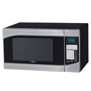 Oster 0.9 Cubic Feet 900-Watt Countertop Microwave Oven in Black and Silver - 1 of 4