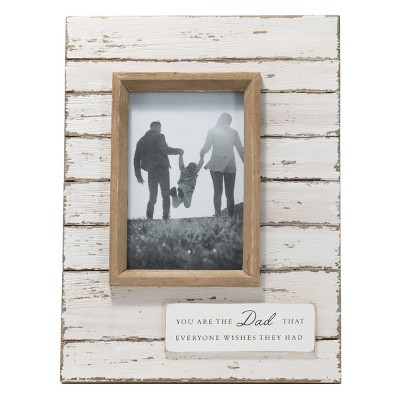 Frametastic 4x6 authentic white distressed wood ready made frame