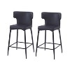 Okak 26/28In Counter Height Bar Stools Set of 2, 180°Swivel Bar Chairs with Backs and Metal Legs for Kitchen Island, Cafe, Green - 2 of 4