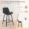 Arceso 360 Swivel Bar Stools Set of 3 for Kitchen Island, 26" Counter Height with Enlarged Faux Leather Seat - 2 of 4