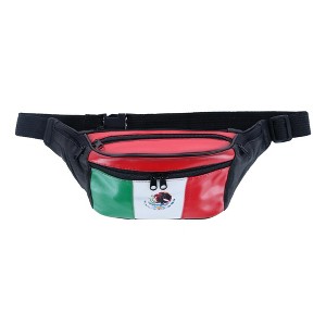 CTM Leather Fanny Waist Pack with Mexican Flag - 1 of 4