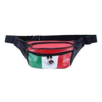 CTM Leather Fanny Waist Pack with Mexican Flag