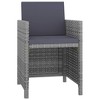 vidaXL Garden Dining Set Grey PE Rattan, Glass, Powder-Coated Steel Medium - 3 of 4