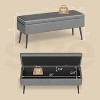 Whizmax Storage Ottoman Bench, Mid-Century Modern Entryway Bedroom Bench, Synthetic Leather with Stitching, Safety Hinges, Loads 680 Lb - 2 of 4