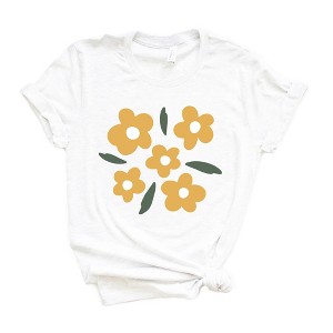 Simply Sage Market Women's Yellow Daisies Short Sleeve Graphic Tee - 1 of 2